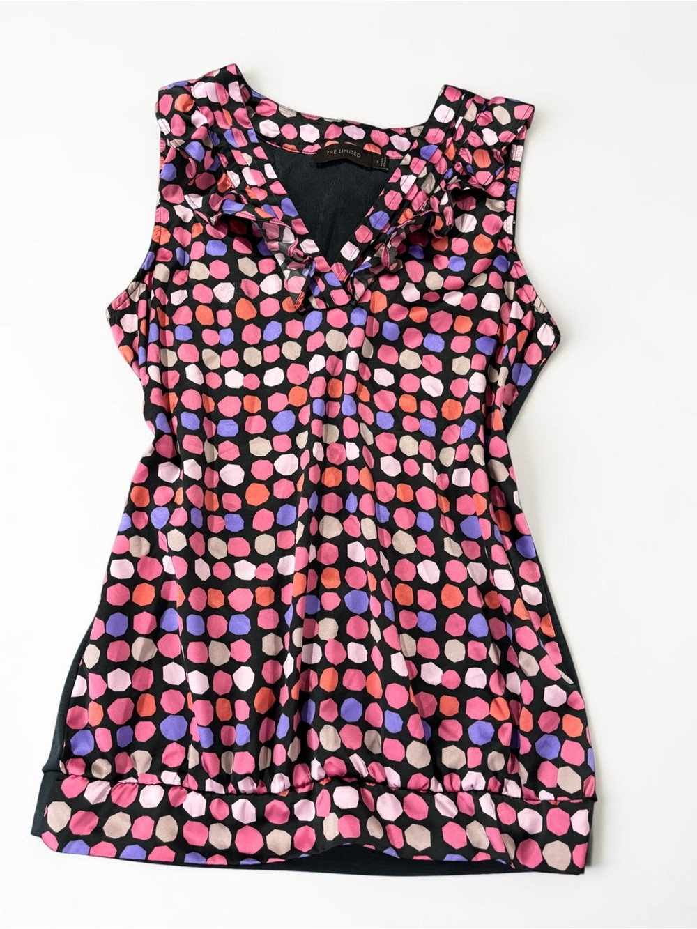 Vintage Polka Dot Blouse Y2K Sleeveless Multicolor The Limited S